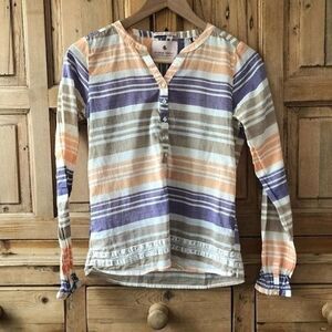 Girls Scotch R'Belle Size‎ 14 Striped Orange Purple Long Sleeve Shirt Blouse